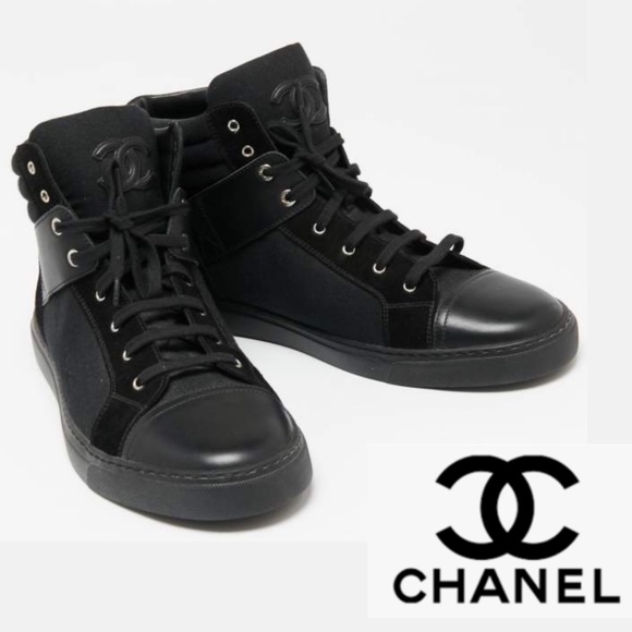 CHANEL RARE Leather/Canvas sneakers - Picture 1 of 16